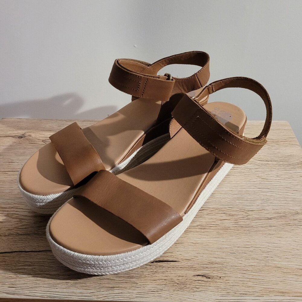 Sorel Cameron Tan Platform Slingback Sandal SZ